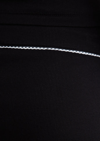 Light Ribbed Jersey Drawstring Waist Mini Skirt