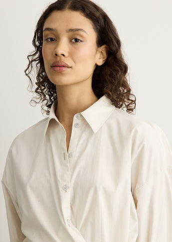 Straight Collar Twisted Shirt