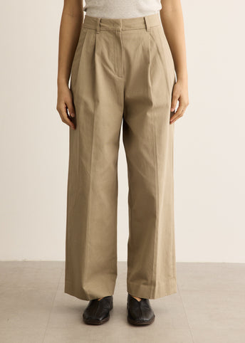 Double Pleated Wide Chino Pants