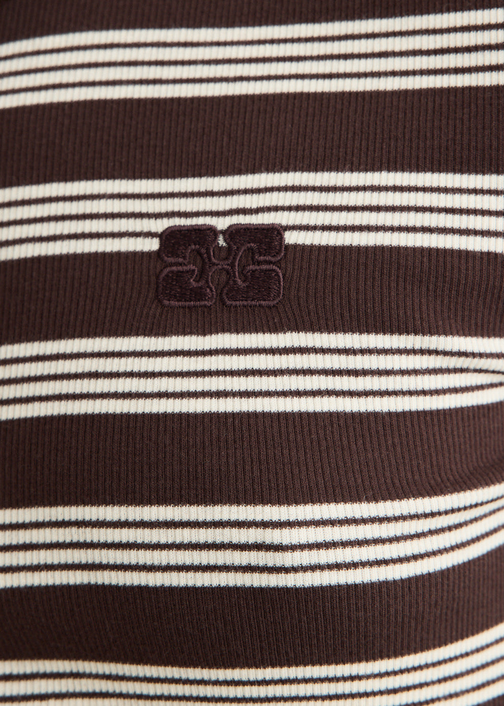 Soft Cotton Rib Short Sleeve Stripe T-Shirt
