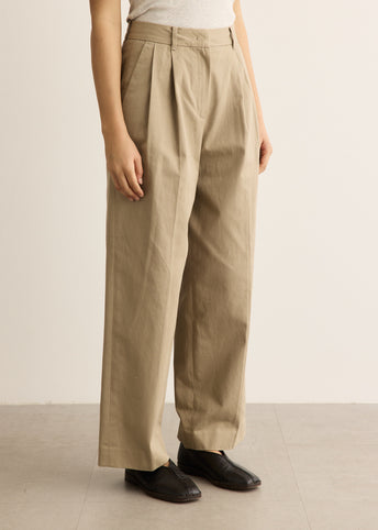 Double Pleated Wide Chino Pants