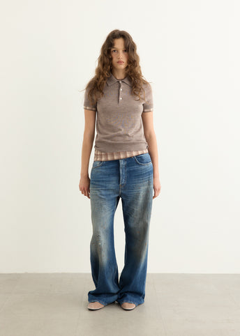 Kalissa Layered Wool Knit Polo