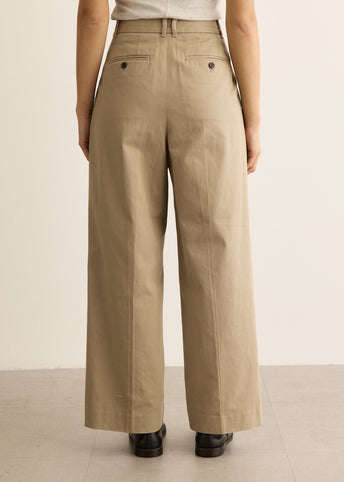 Double Pleated Wide Chino Pants