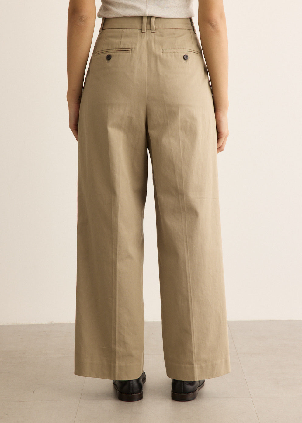 Double Pleated Wide Chino Pants