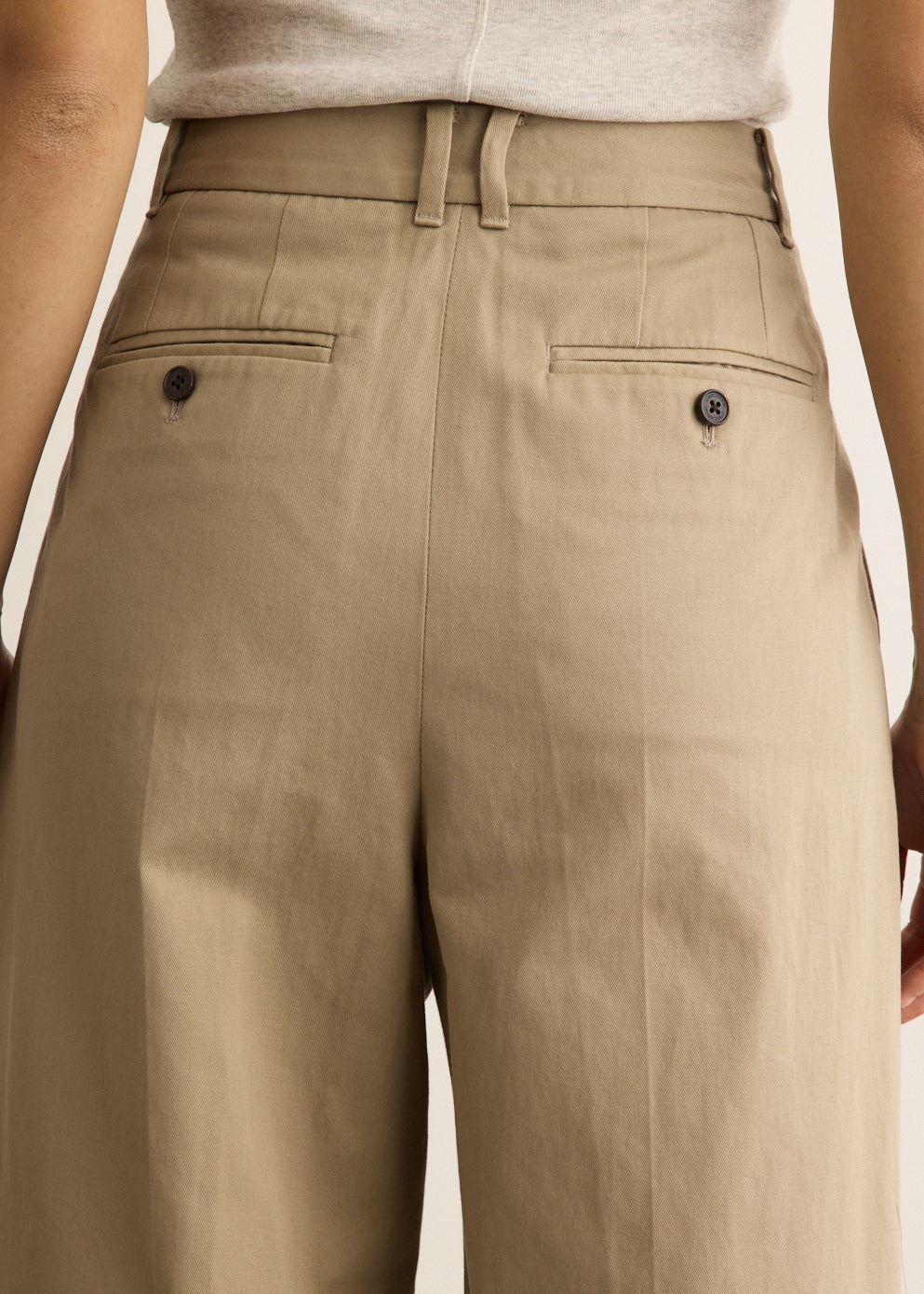 Double Pleated Wide Chino Pants