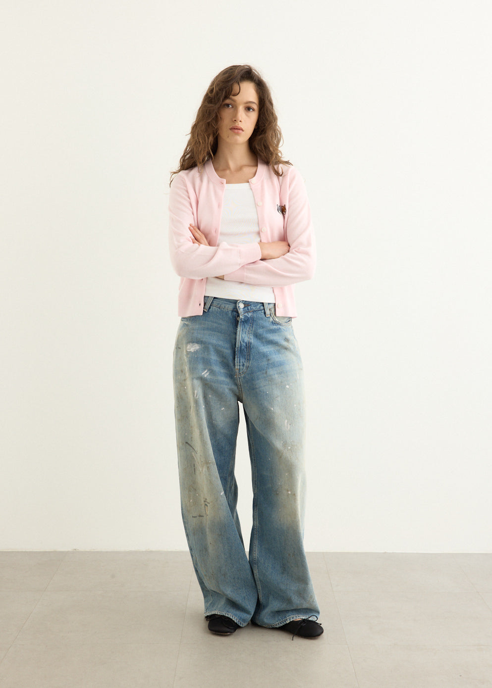 Double Bold Fox Head Regular Cardigan