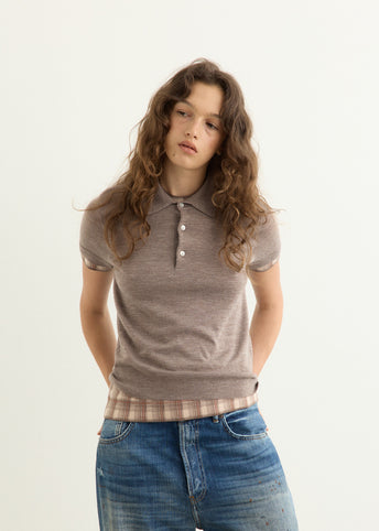 Kalissa Layered Wool Knit Polo