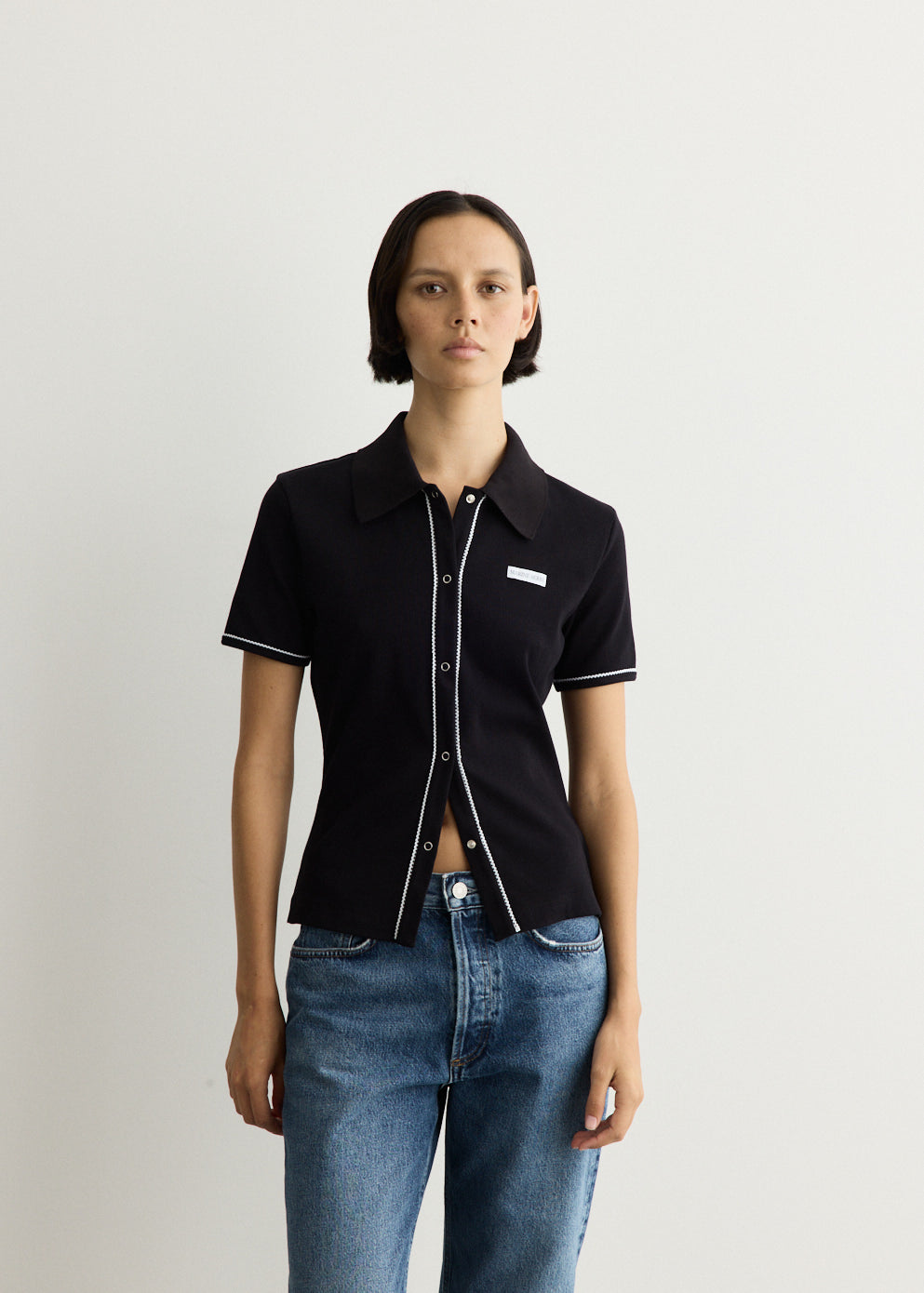 Light Ribbed Jersey Polo T-Shirt