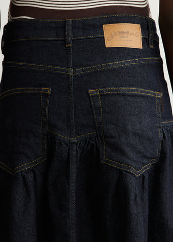 Stretch Denim Long Skirt
