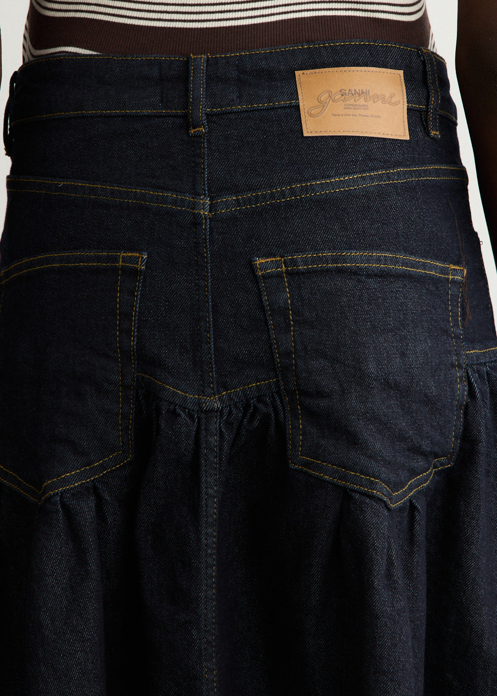 Stretch Denim Long Skirt
