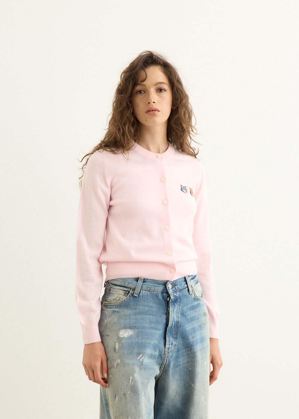 Double Bold Fox Head Regular Cardigan