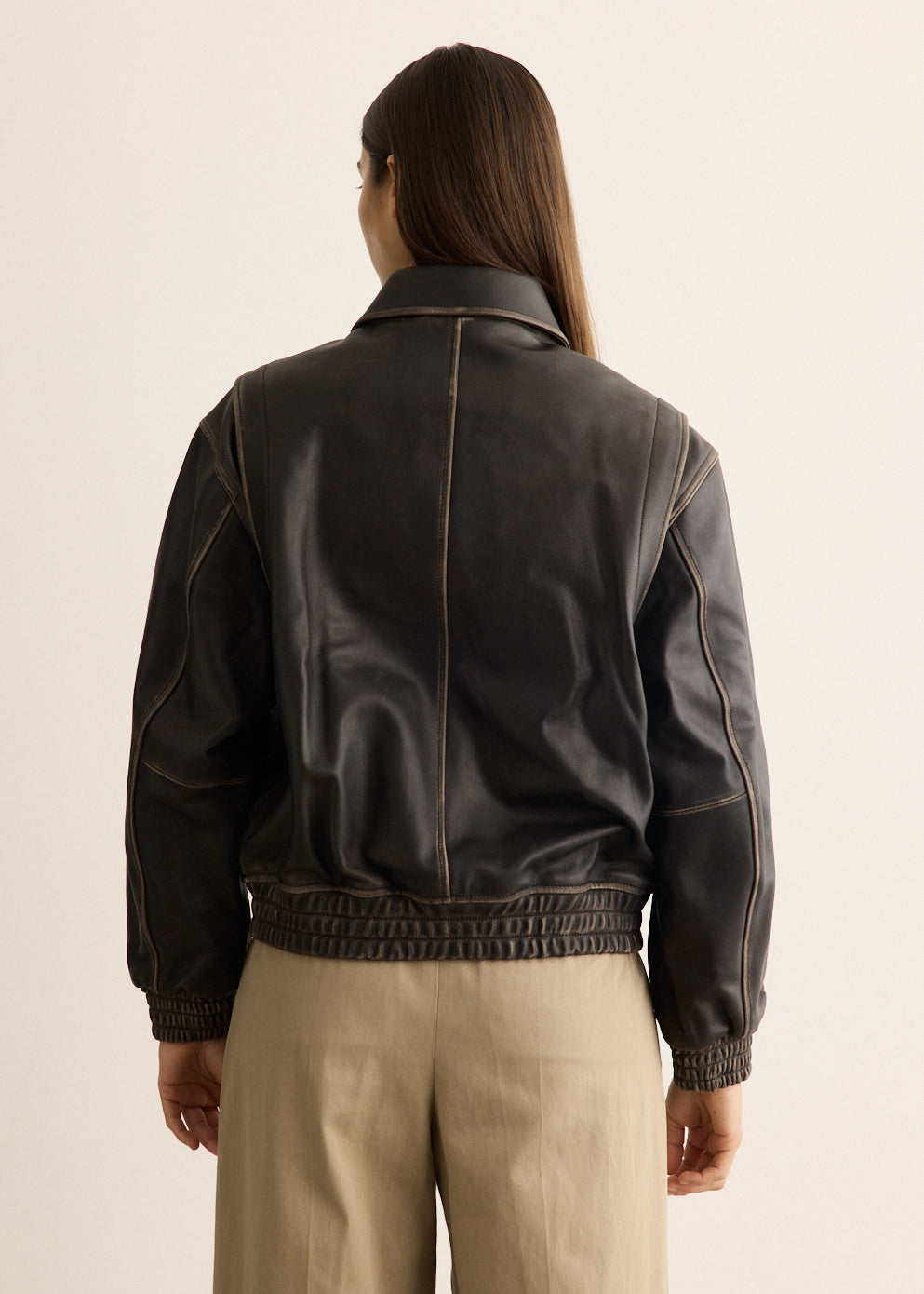 Unisex Refined Leather Blouson