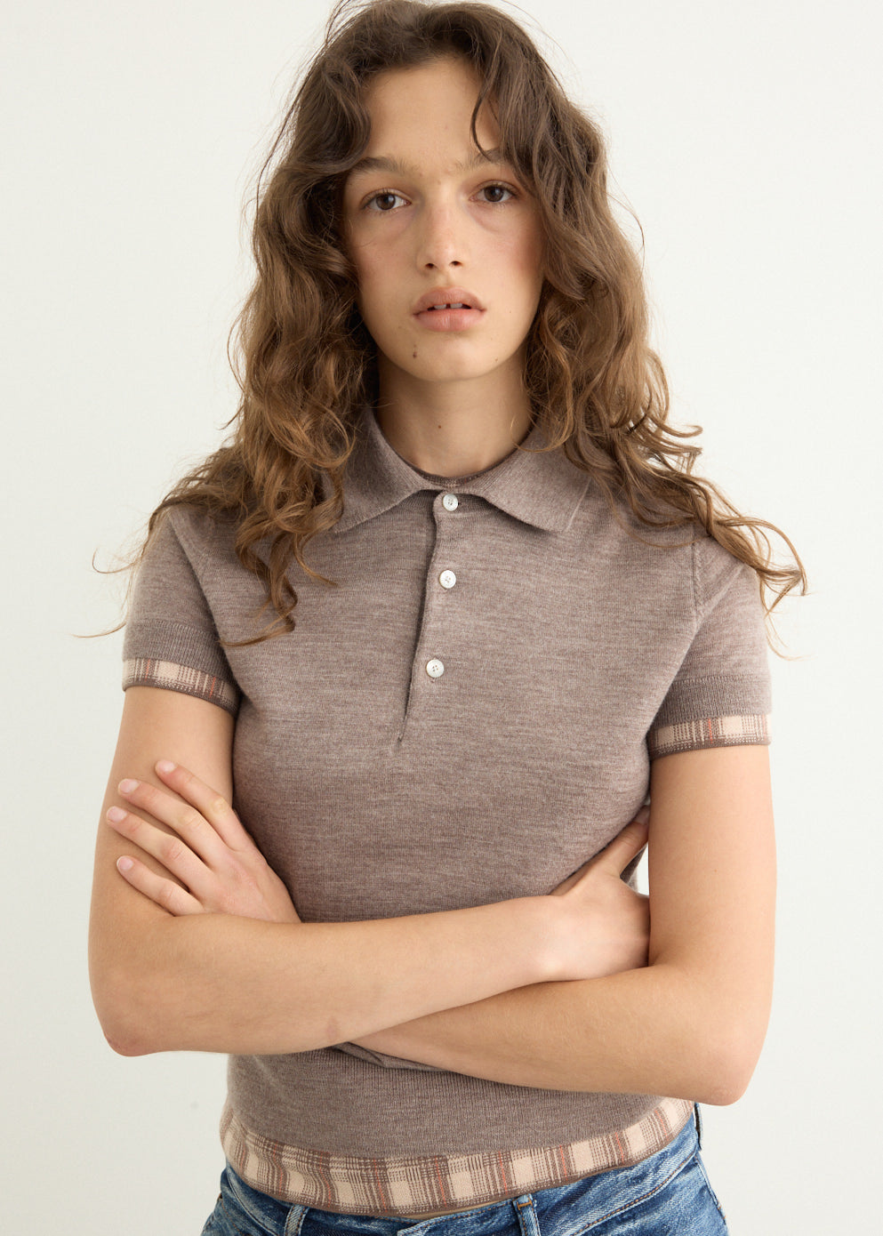 Kalissa Layered Wool Knit Polo