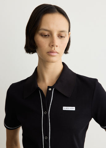 Light Ribbed Jersey Polo T-Shirt