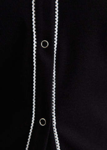 Light Ribbed Jersey Polo T-Shirt