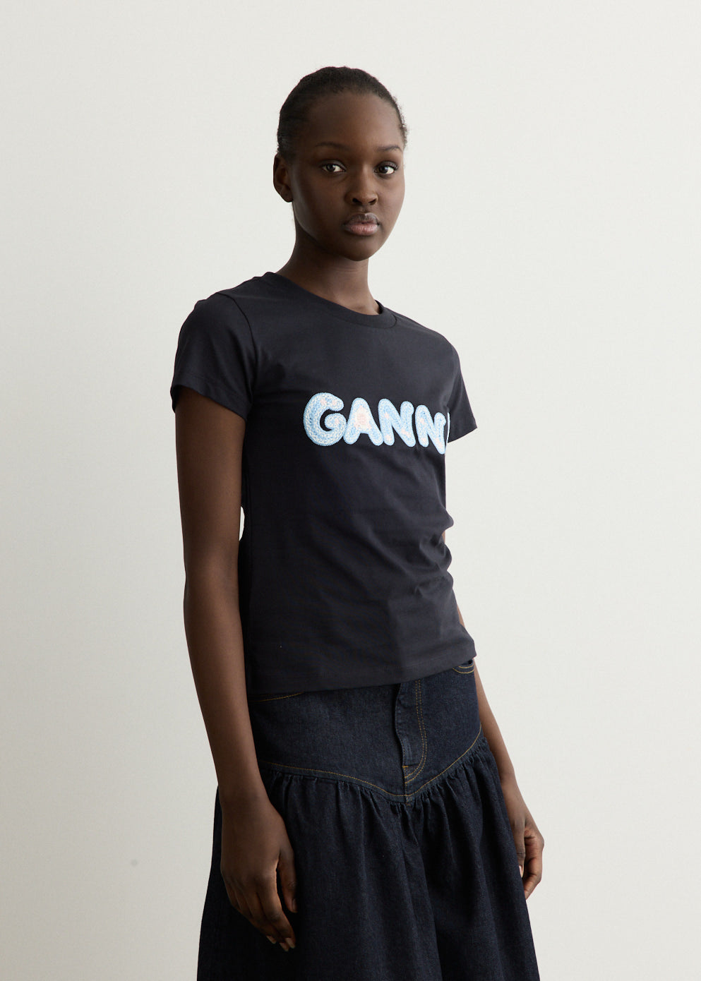 Basic Cotton Jersey GANNI Baby Fit T-Shirt