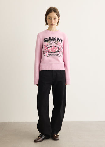 Graphic Wool Sweater Crab