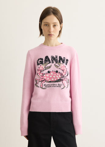 Graphic Wool Sweater Crab