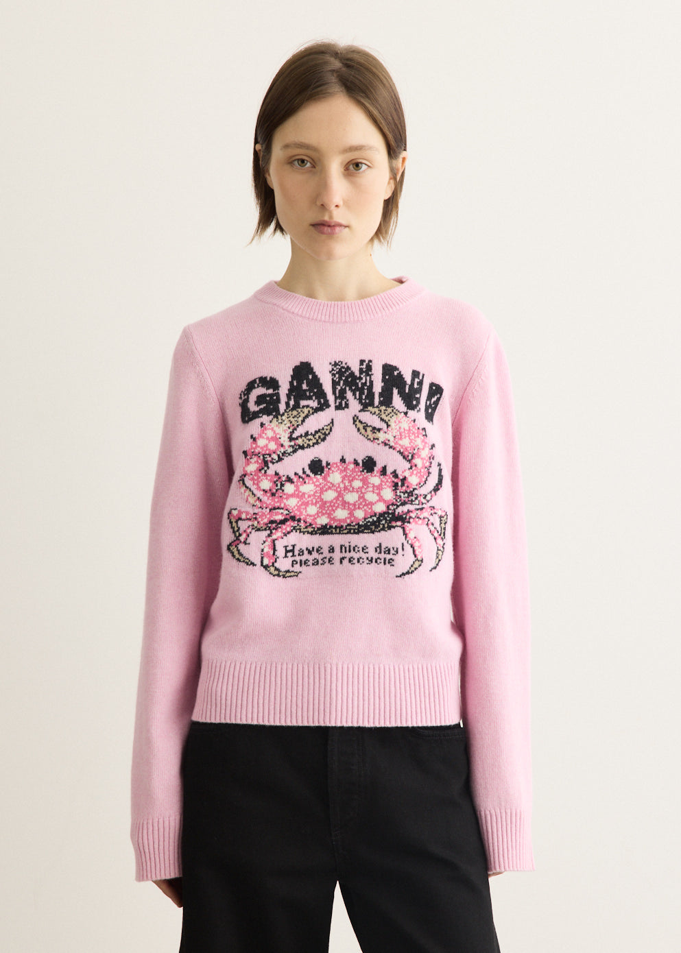 Graphic Wool Sweater Crab