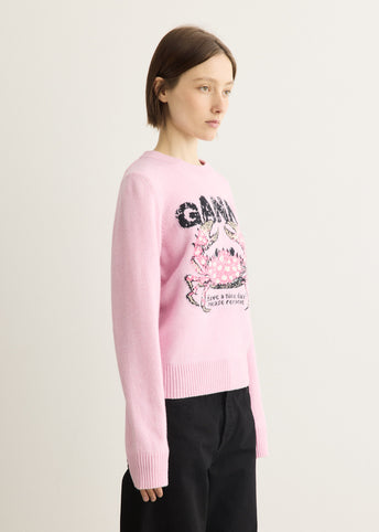 Graphic Wool Sweater Crab