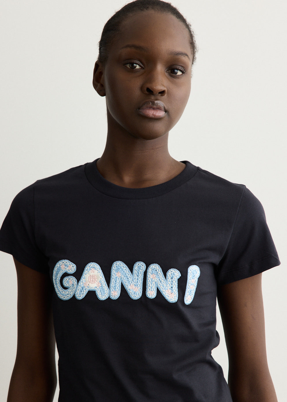 Basic Cotton Jersey GANNI Baby Fit T-Shirt
