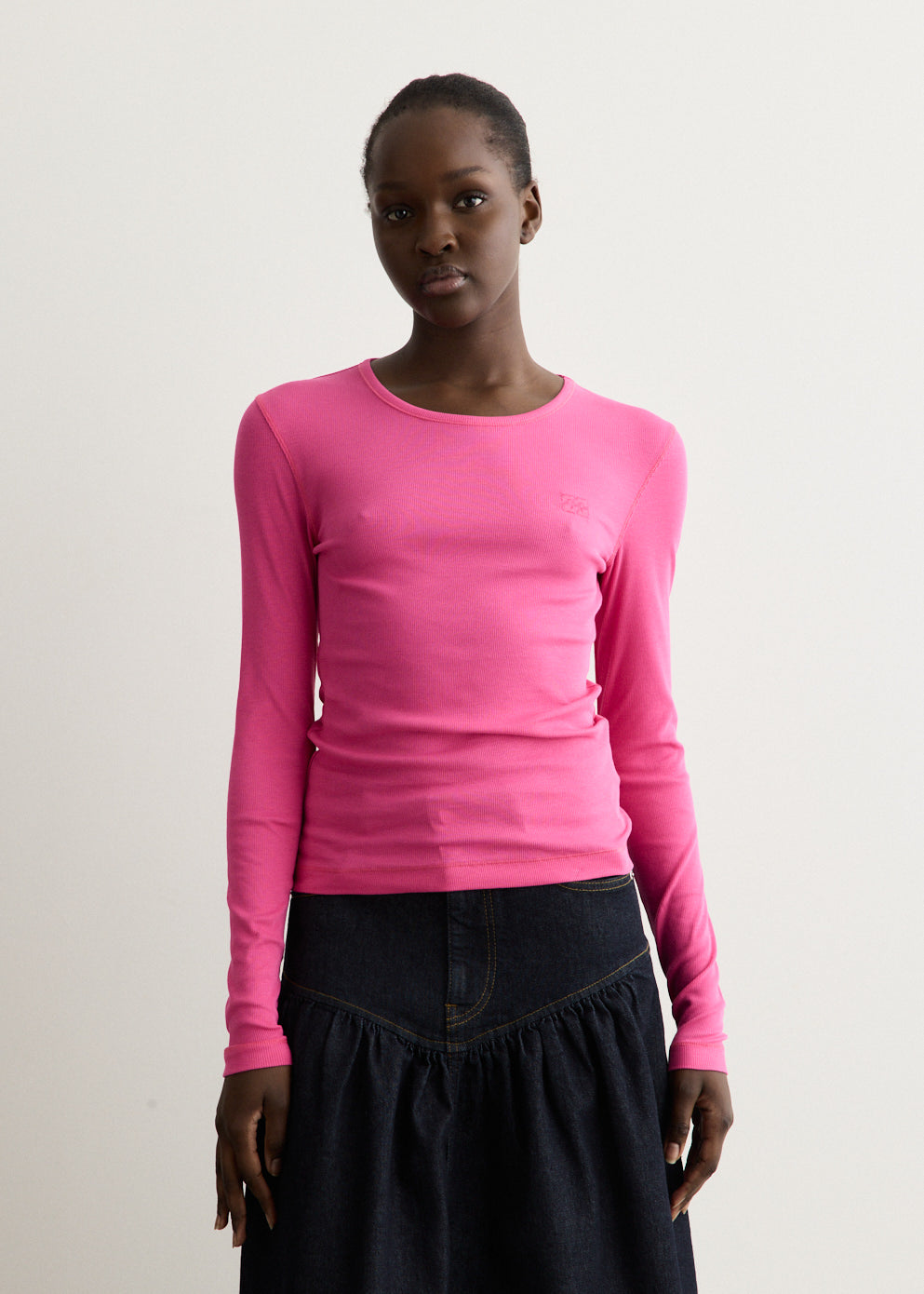 Soft Cotton Rib Longsleeve Top