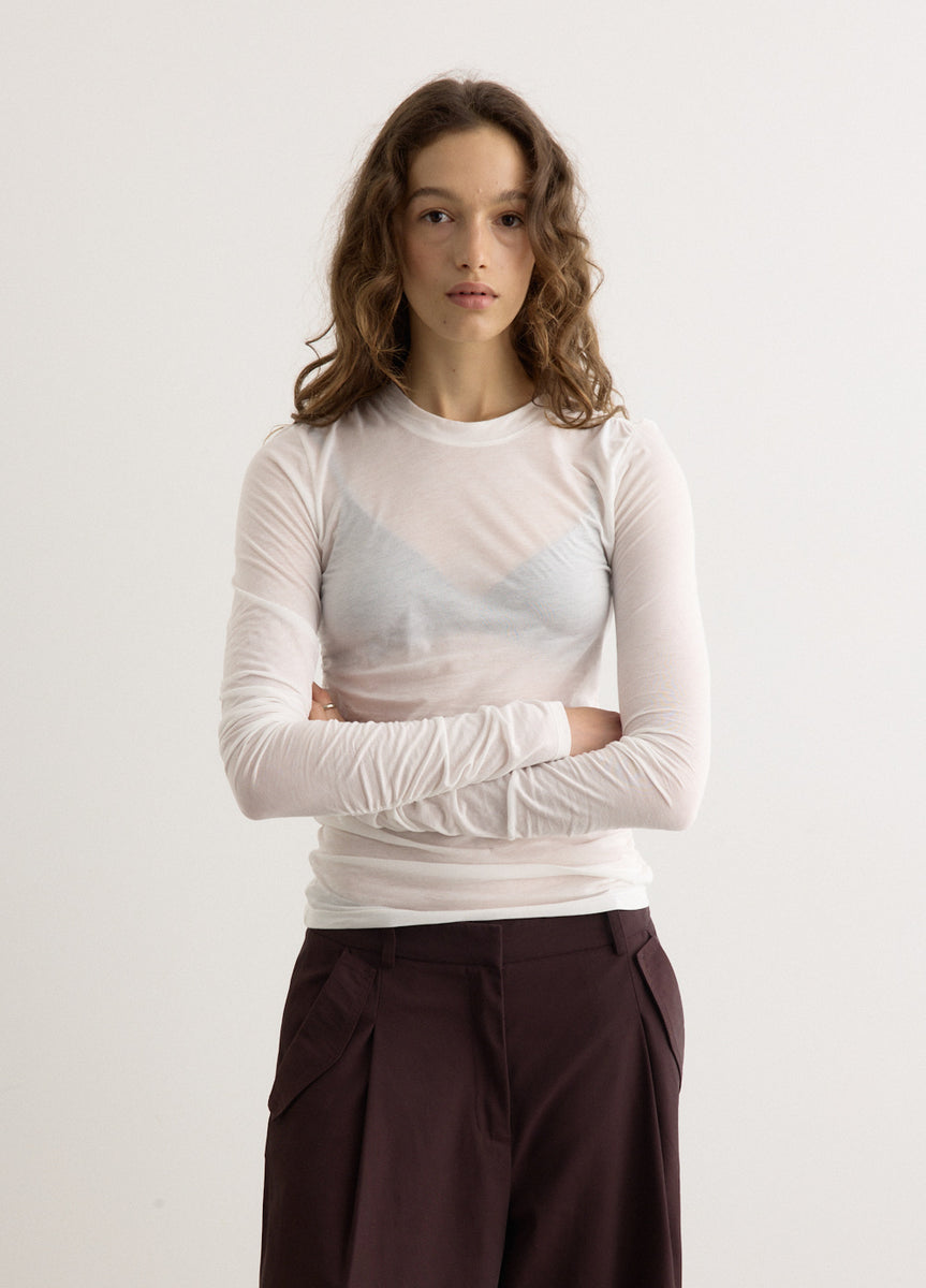 トップス Our legacy STRAIN SLIM LONGSLEEVE 36 Our Legacy - Strain Slim Longsleeve White Para Cotton