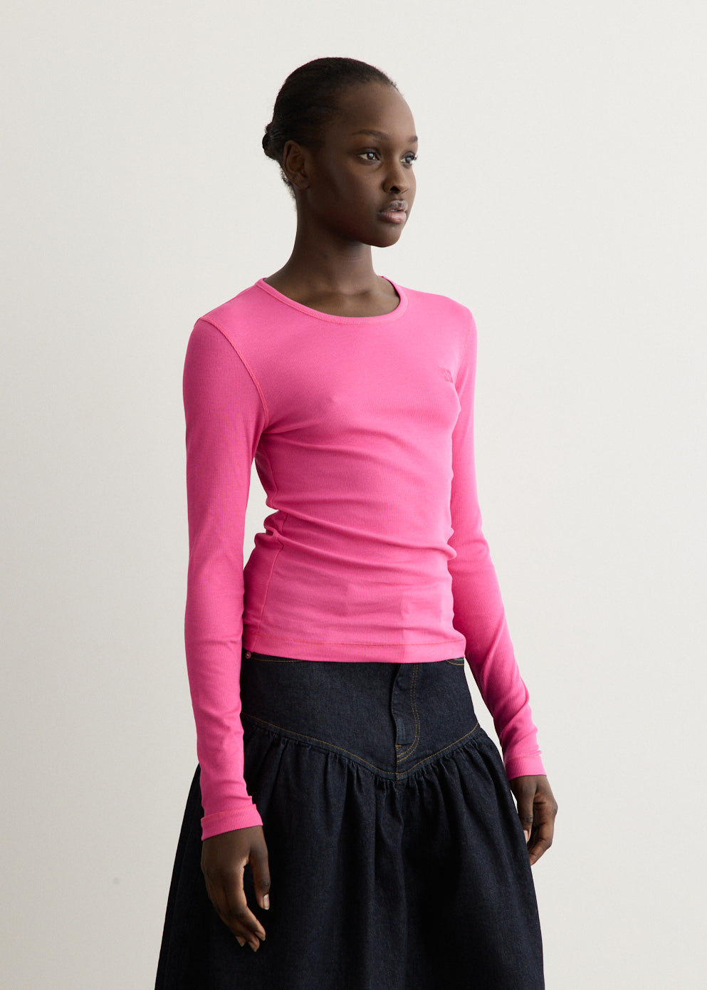 Soft Cotton Rib Longsleeve Top