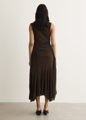 Draped Knot Long Dress