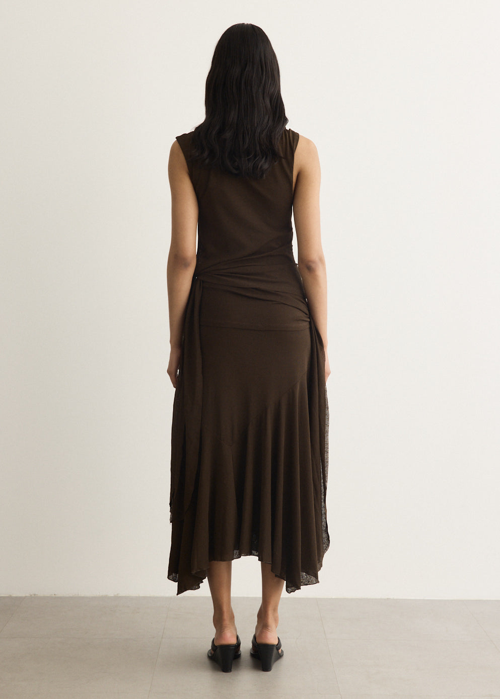 Draped Knot Long Dress