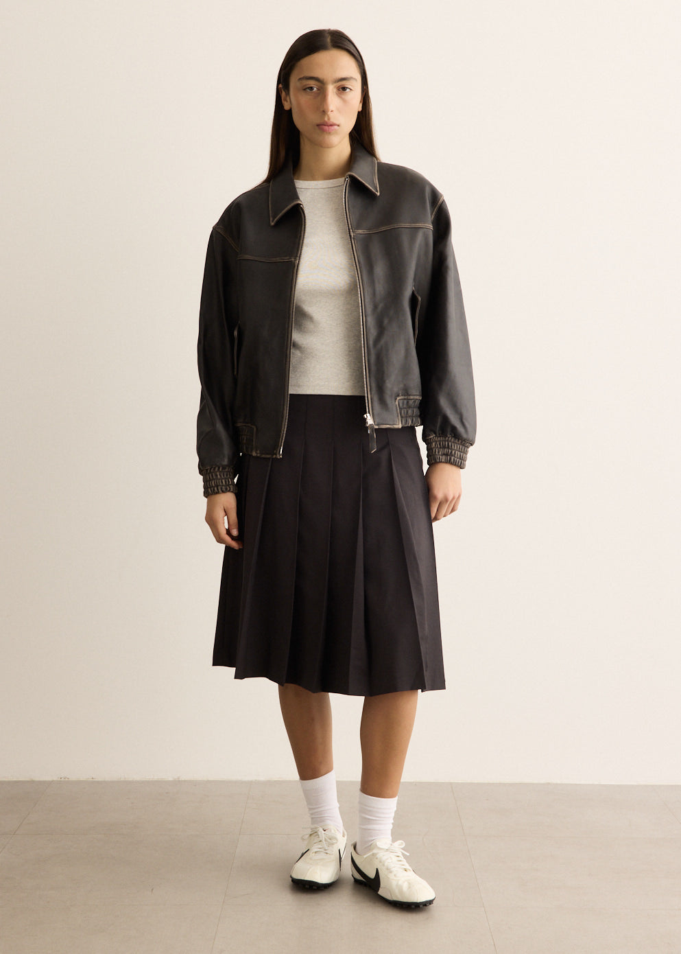 Pleats Long Skirt