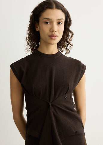 Sleeveless Buttoned Top