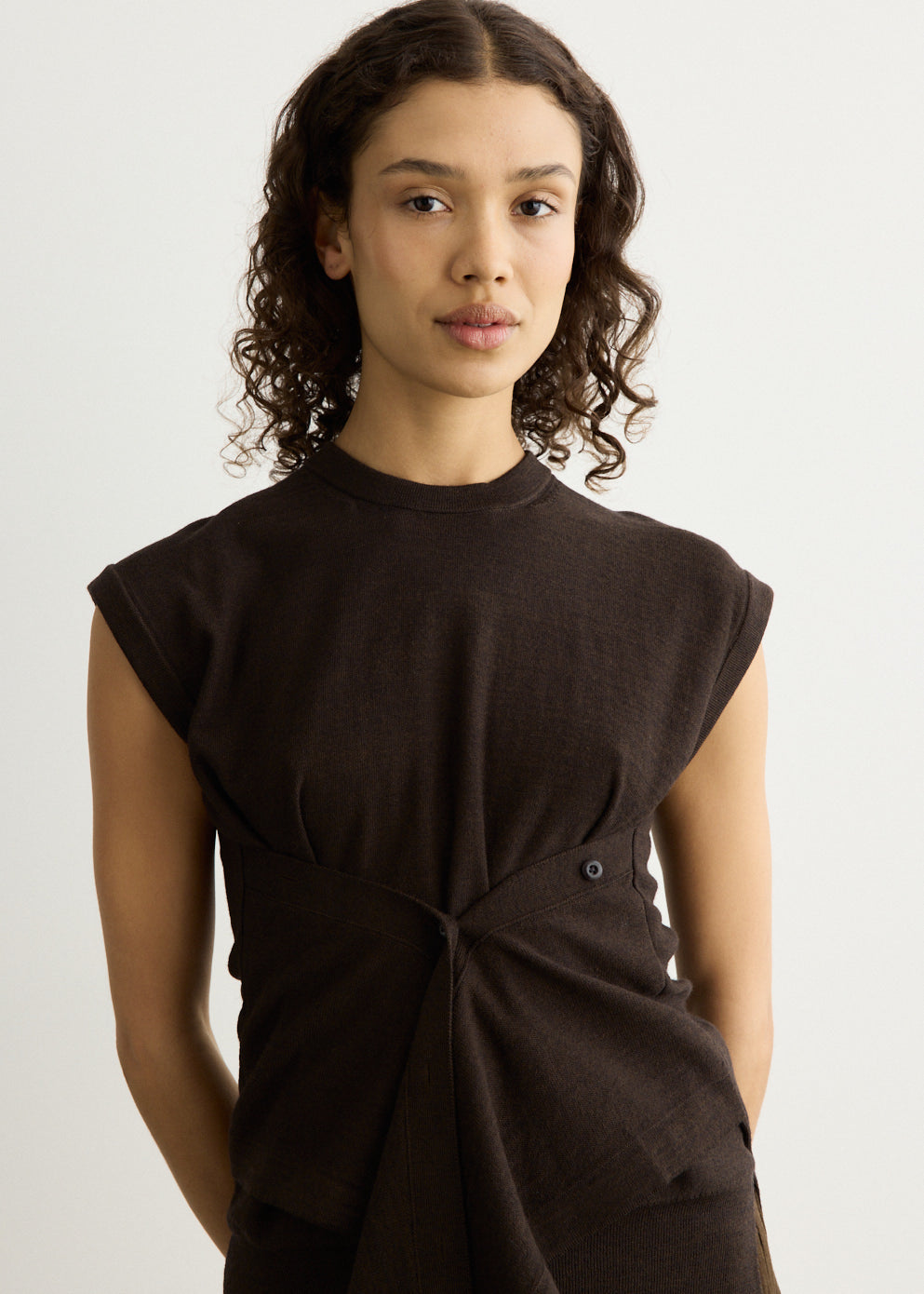 Sleeveless Buttoned Top