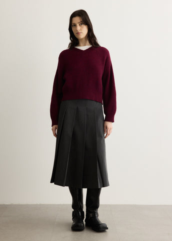 Acadamie Pleated Midi Skirt