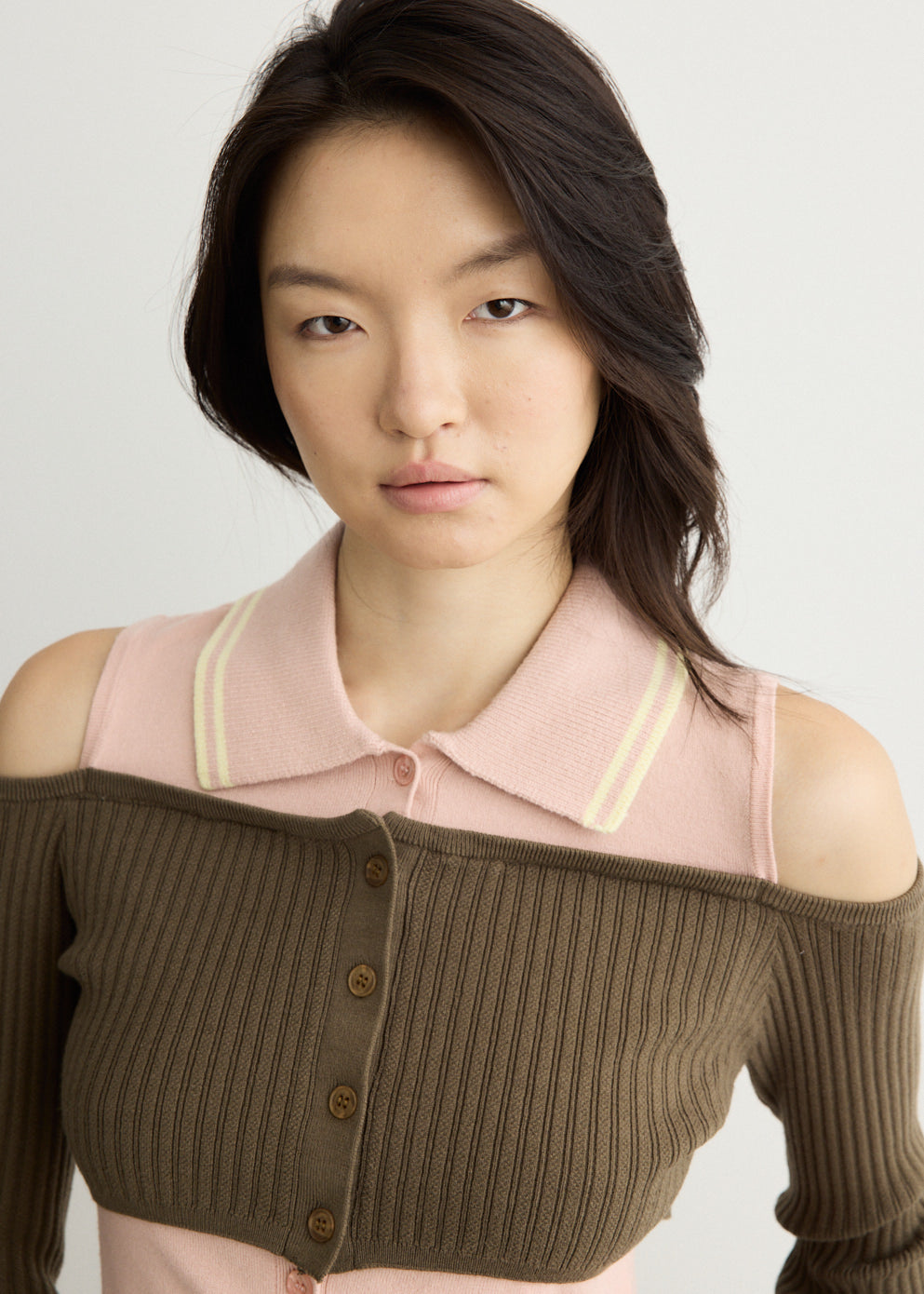 Layered Off-Shoulder Collar Top