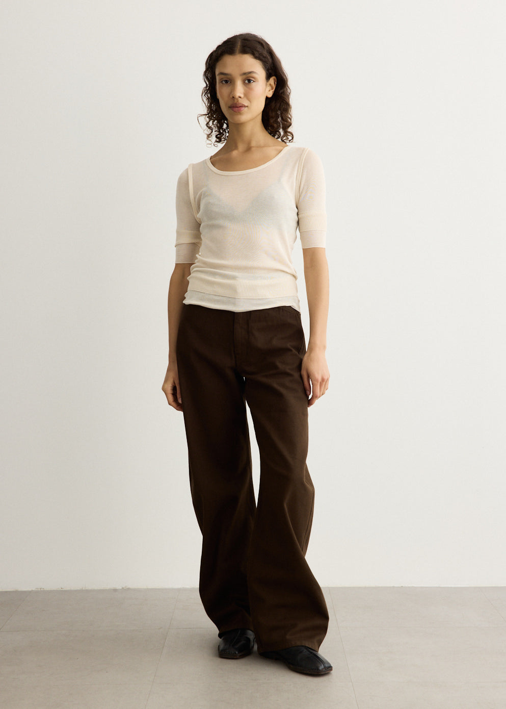 High Waisted Curved Pants