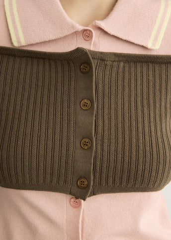 Layered Off-Shoulder Collar Top