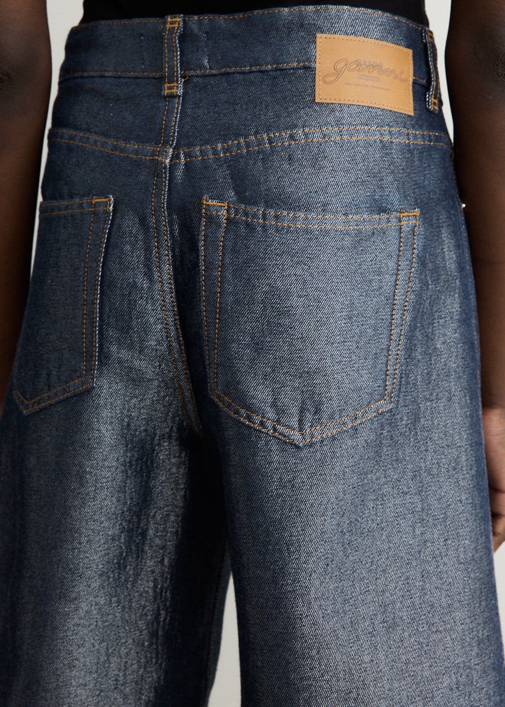 Shiny Weft Denim Shorts