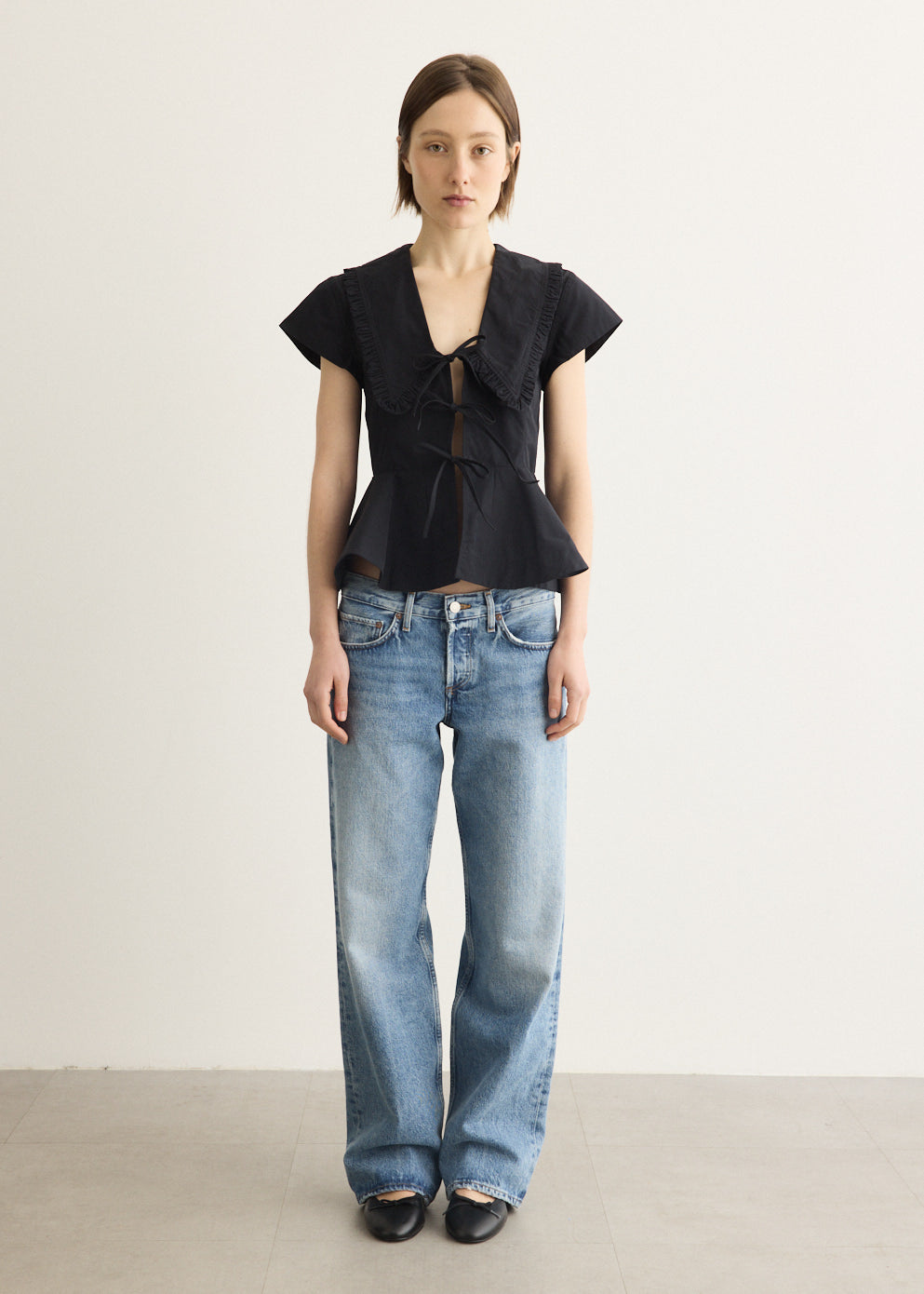 Regenerative Cotton Poplin Collar Blouse