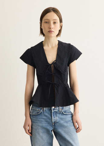 Regenerative Cotton Poplin Collar Blouse