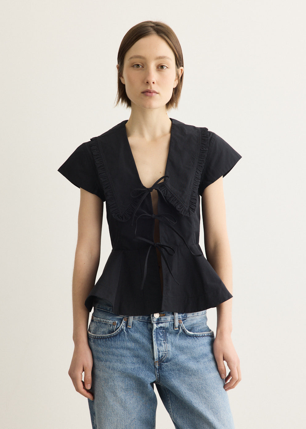 Regenerative Cotton Poplin Collar Blouse