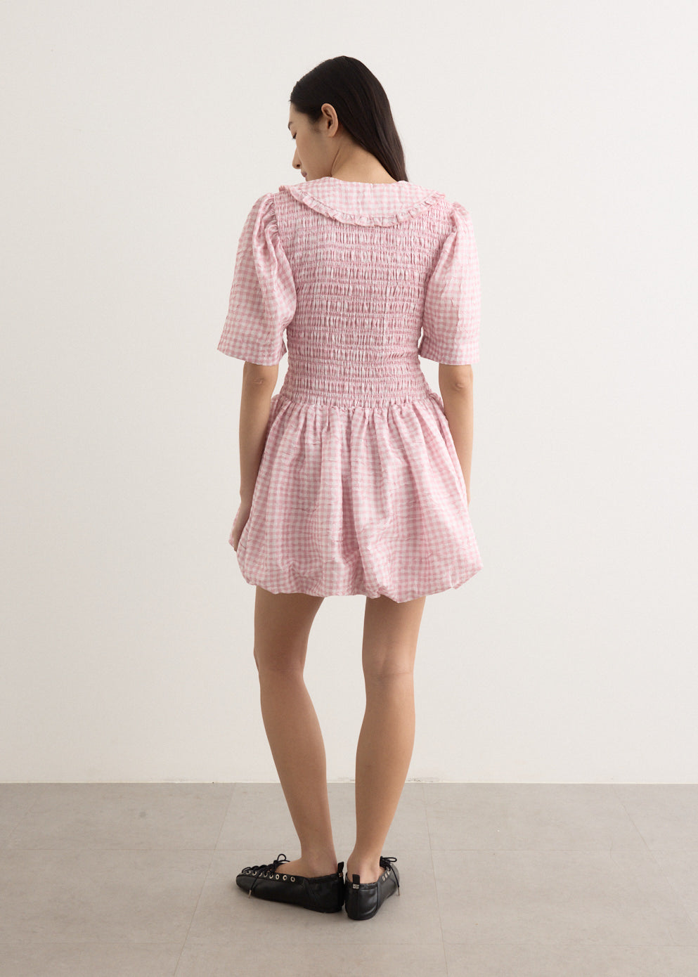 Shibori Pleat Mini Smock Bubble Dress Shibori Pleat Mini Smock Bubble Dress