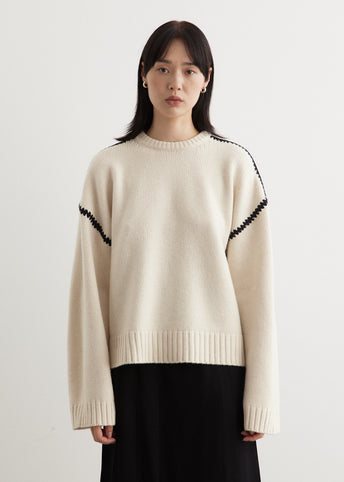 Embroidered Wool Cashmere Knit
