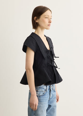 Regenerative Cotton Poplin Collar Blouse