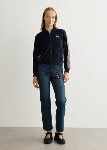 Papillon Embroidered Straight Jeans