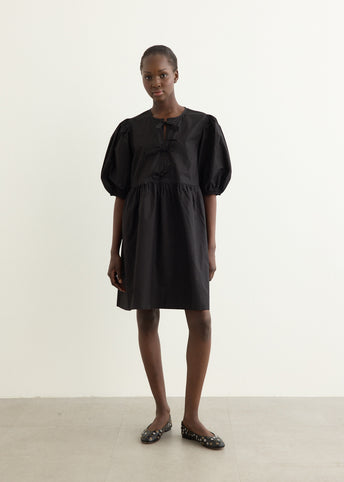 Cotton Poplin Tie String Mini Dress Cotton Poplin Tie String Mini Dress