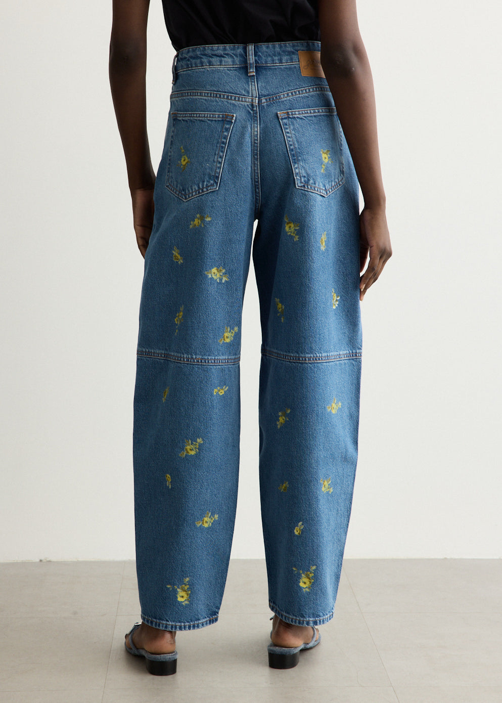 Printed Flower Denim Stary Jeans