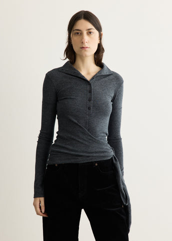 Button Up Wrap T-Shirt