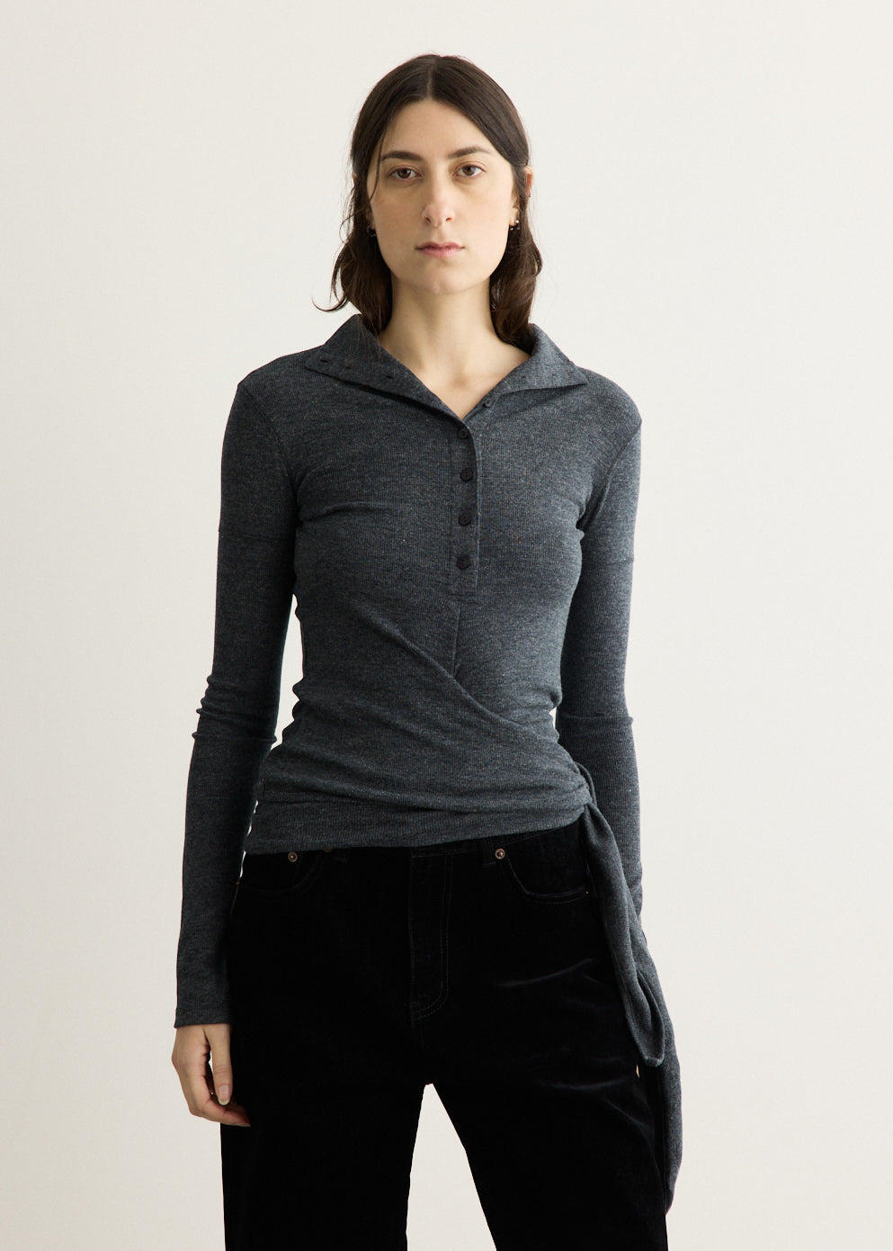 Button Up Wrap T-Shirt