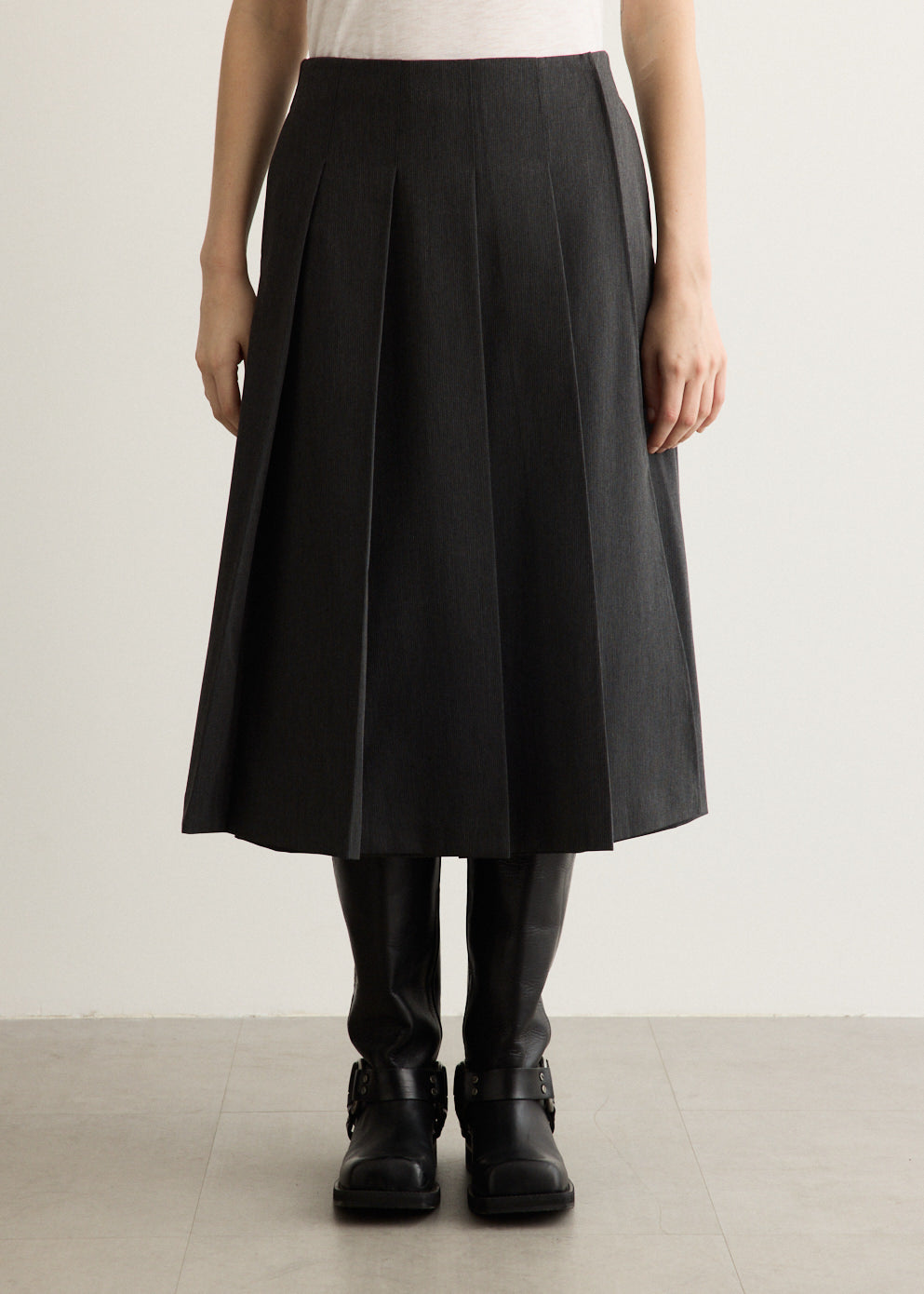 Acadamie Pleated Midi Skirt